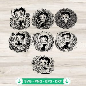 Betty Boop Mandala Bundle SVG cut file for Cricut