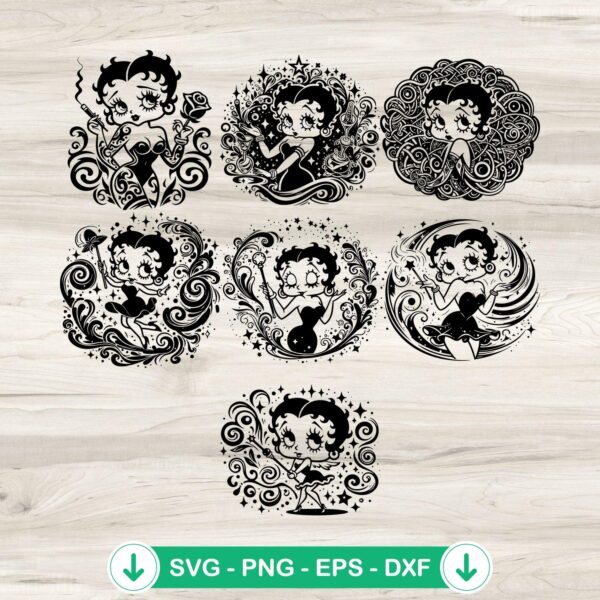 Betty Boop Mandala Bundle SVG cut file for Cricut