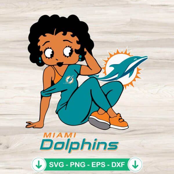 Betty Boop Miami Dolphins SVG file for Cricut cutting machine