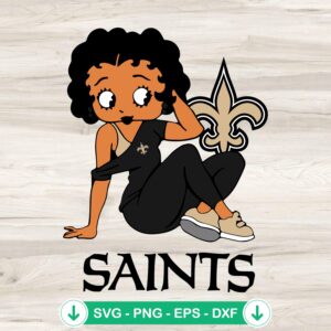 Betty Boop New Orleans Saints football SVG file, cricut svg cutting file