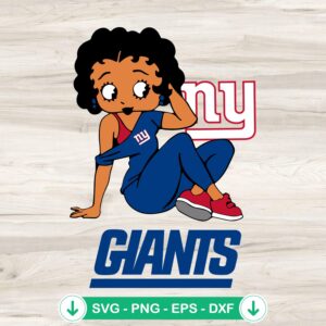 Betty Boop New York Giants Football svg file, cricut svg cut file