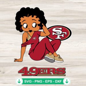 Betty Boop San Francisco 49ers football svg file, cricut svg cutting file