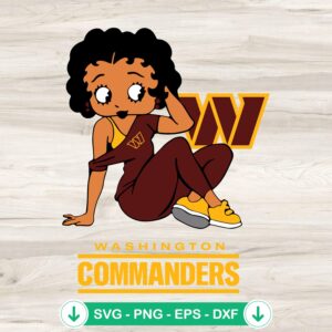 Betty Boop Washington Commanders Football SVG file for Cricut