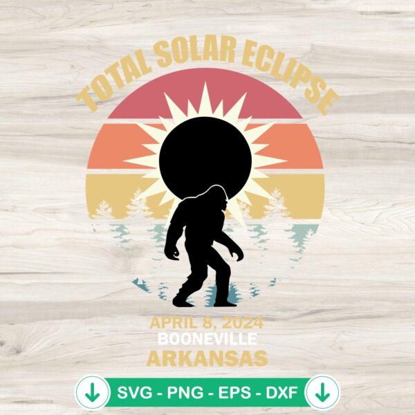 Bigfoot Totality April 8 2024 SVG file for solar eclipse
