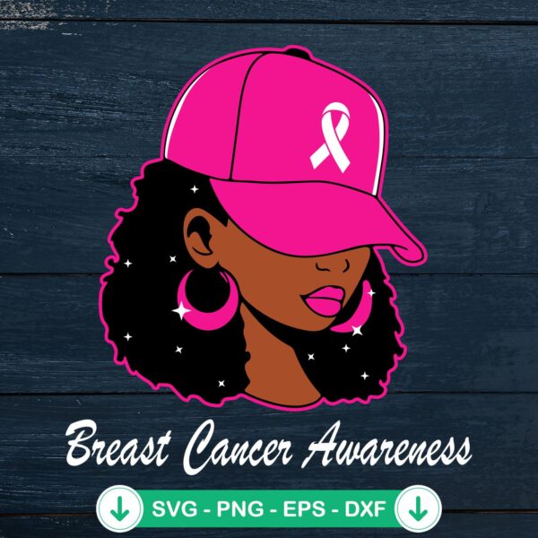 Black Women Breast Cancer Awareness SVG file for cutting machines