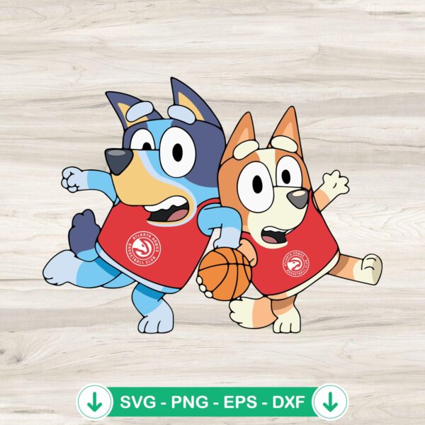 Bluey And Bingo Atlanta Hawks svg file for cutting machines