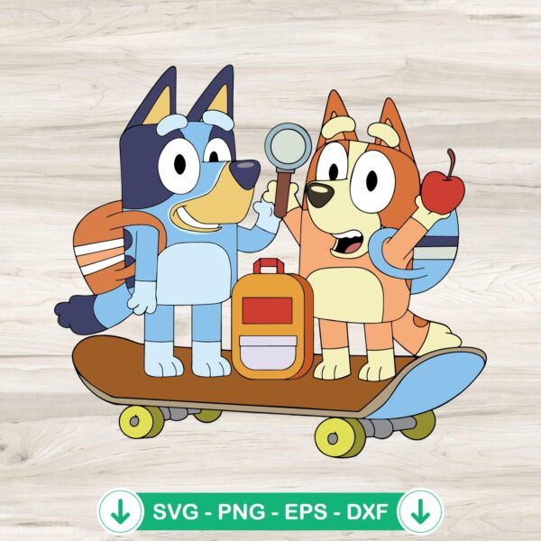 Bluey And Bingo Back To School svg file for cutting machine
