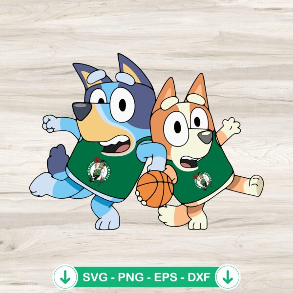 Bluey And Bingo Celtics SVG file for cricut cutting machine