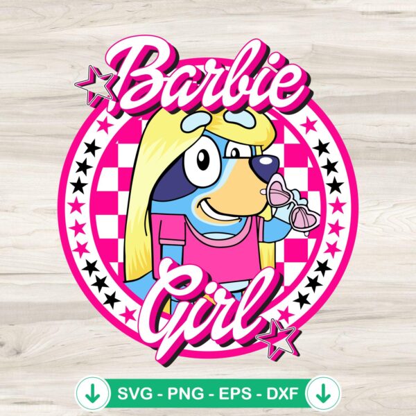 Bluey Barbie Girl SVG file for Cricut cutting machine