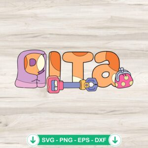 Bluey Bingo Rita SVG file for Cricut cutting machine