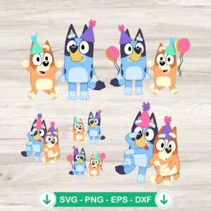 Bluey Birthday SVG file for Cricut and Silhouette cutting