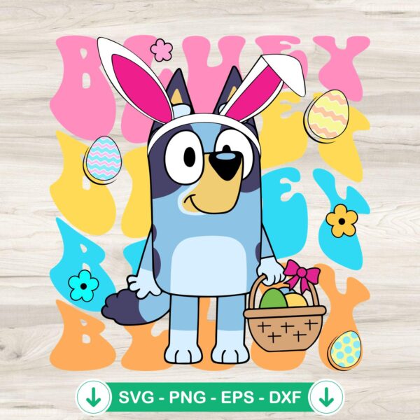 Bluey Bunny Easter SVG file for Cricut cutting machine