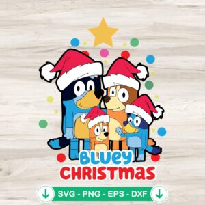 Bluey Christmas svg file for cutting machines