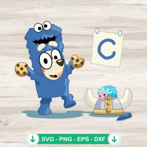Bluey Cookie Monster SVG file for cutting machines