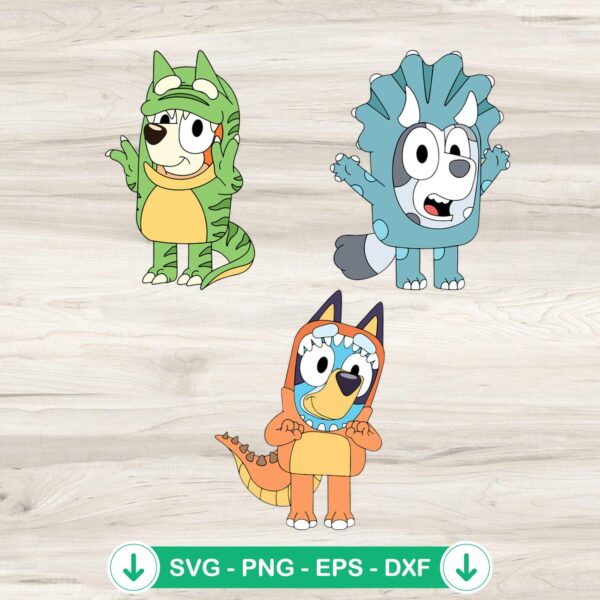 Bluey Dinosaur SVG file, Cricut SVG, cut file for kids