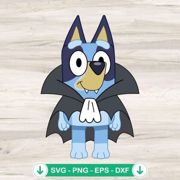 Bluey Dracula Halloween svg file for cutting machines