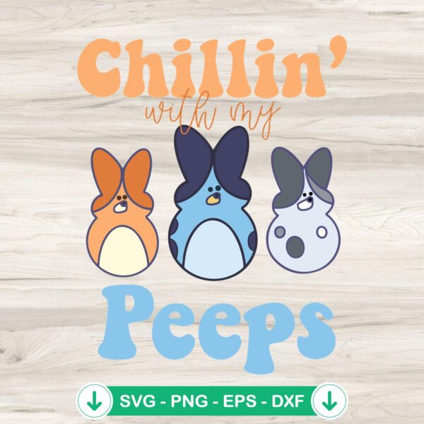 Bluey Easter Peeps SVG file for Cricut cutting machine