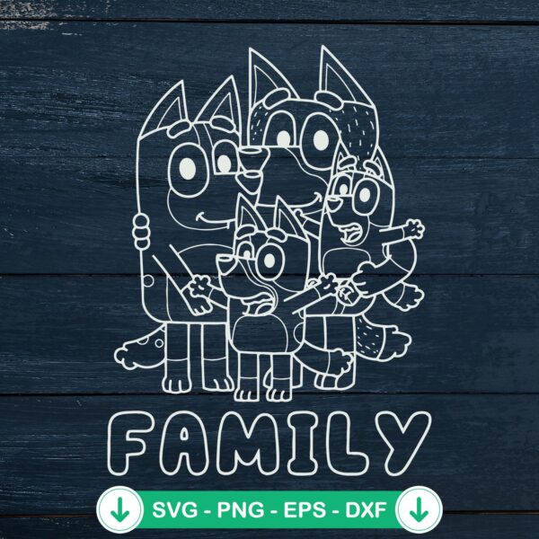 Bluey Family SVG file for Cricut and DIY projects