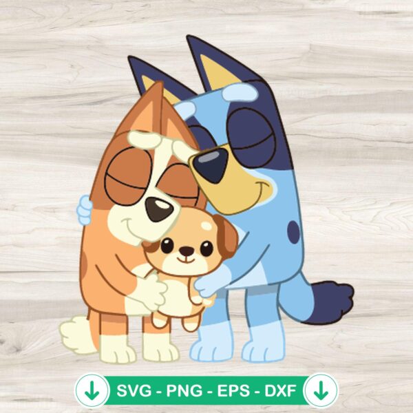 Bluey Family SVG file for cutting machines, Cricut SVG
