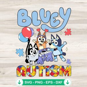Bluey Friends Autism SVG file for Cricut cutting machine