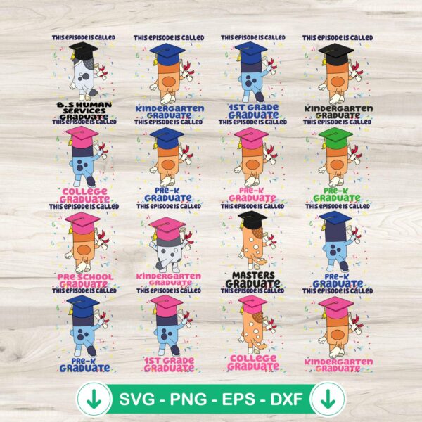Bluey Graduate SVG file for cutting machines and crafts