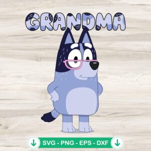 Bluey Grandma Nana Heeler SVG file for Cricut cutting machine