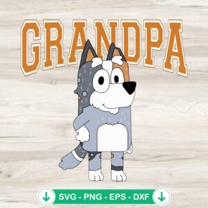 Bluey Grandpa SVG file for Cricut cutting machine