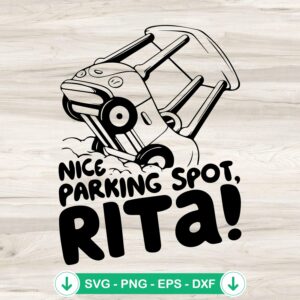 Bluey Grannies Nice Parking Spot SVG file for cutting machines