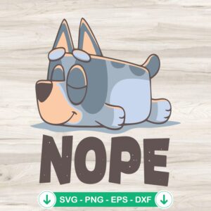 Bluey Heeler Lazy SVG file for Cricut cutting machine