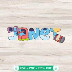 Bluey Janet SVG file for Cricut cutting machine
