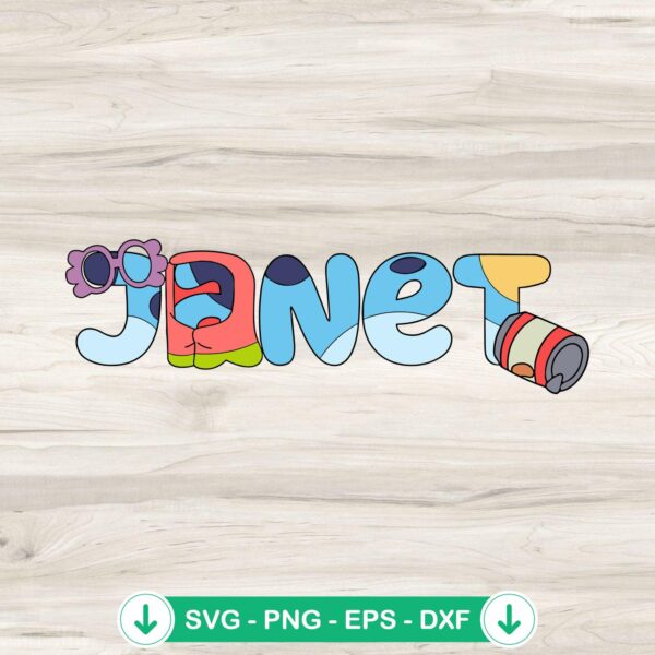 Bluey Janet SVG file for Cricut cutting machine