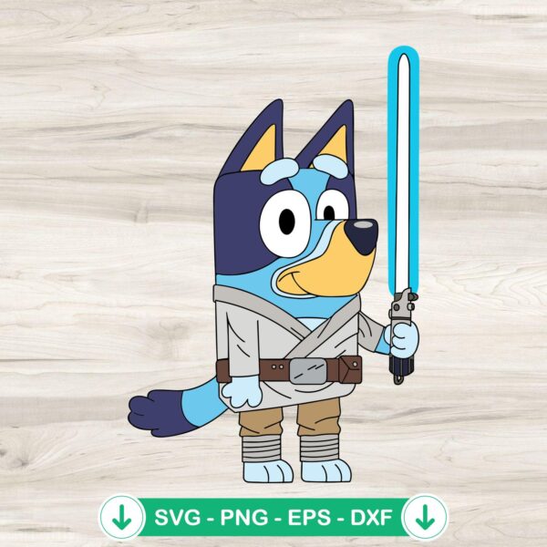 Bluey Jedi Star Wars SVG file for cutting machines
