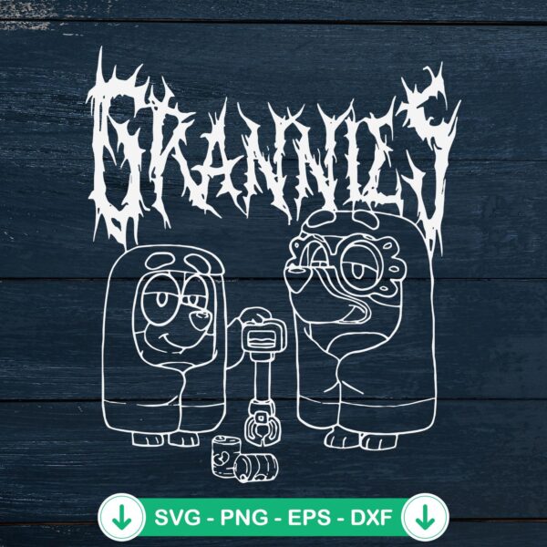 Bluey Metal Rock Grannies SVG file for Cricut cutting machine