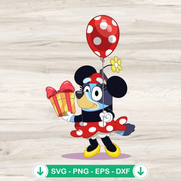 Bluey Minnie Mouse SVG file for Cricut cutting machine