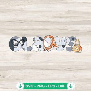 Bluey Muffin Gladys SVG file for Cricut cutting machine