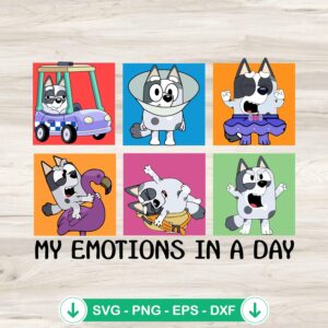 Bluey Muffin My Emotions In A Day SVG file for cutting machines
