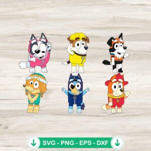 Bluey PAW Patrol SVG file collection for Cricut and cutting machines