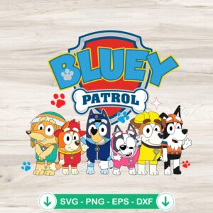 Bluey PAW Patrol svg file, cutting file for Cricut