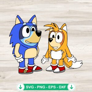 Bluey Sonic the Hedgehog SVG file for cutting machines