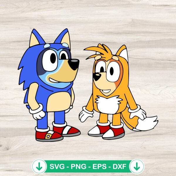 Bluey Sonic the Hedgehog SVG file for cutting machines
