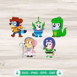 Bluey Toy Story characters SVG file, cricut SVG, cutting file