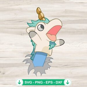 Bluey Unicorse SVG file for Cricut, cute cutting file