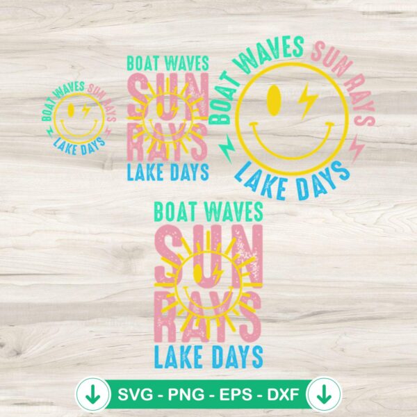 Boat Waves Sun Rays SVG file for Cricut cutting machine