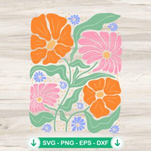 Boho Floral SVG file, cricut svg cutting file, vector clipart