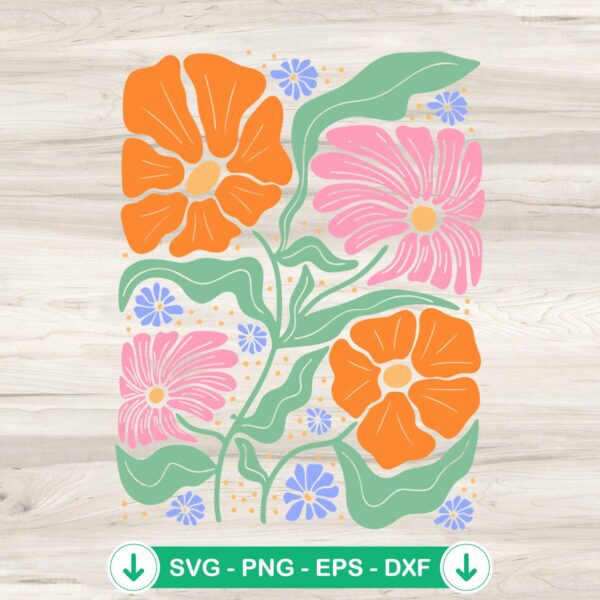 Boho Floral SVG file, cricut svg cutting file, vector clipart