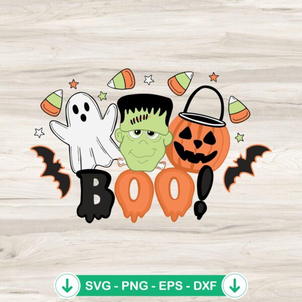 Boo Frankenstein SVG file, Halloween cricut svg cutting file