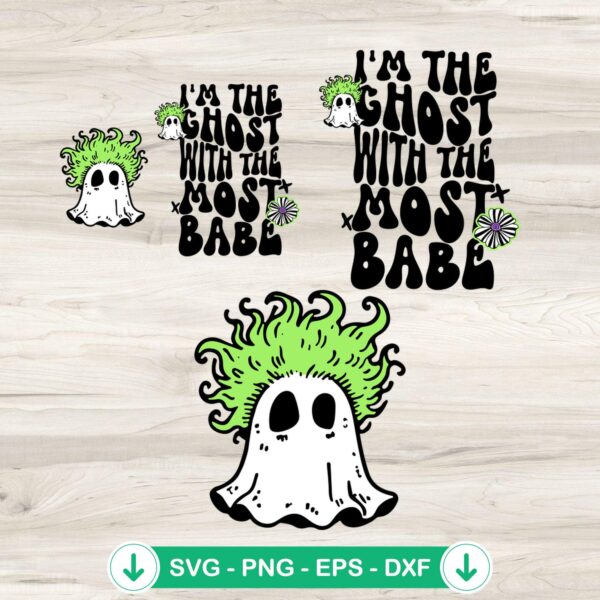 Boo Ghost Beetlejuice SVG file for Cricut cutting machine