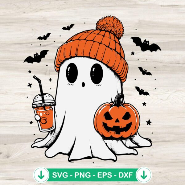 Boo Ghost Halloween Coffee svg file for cricut cutting machine