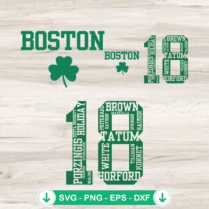 Boston Celtics 18 SVG file for Cricut and cutting machines