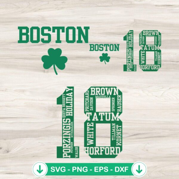 Boston Celtics 18 SVG file for Cricut and cutting machines